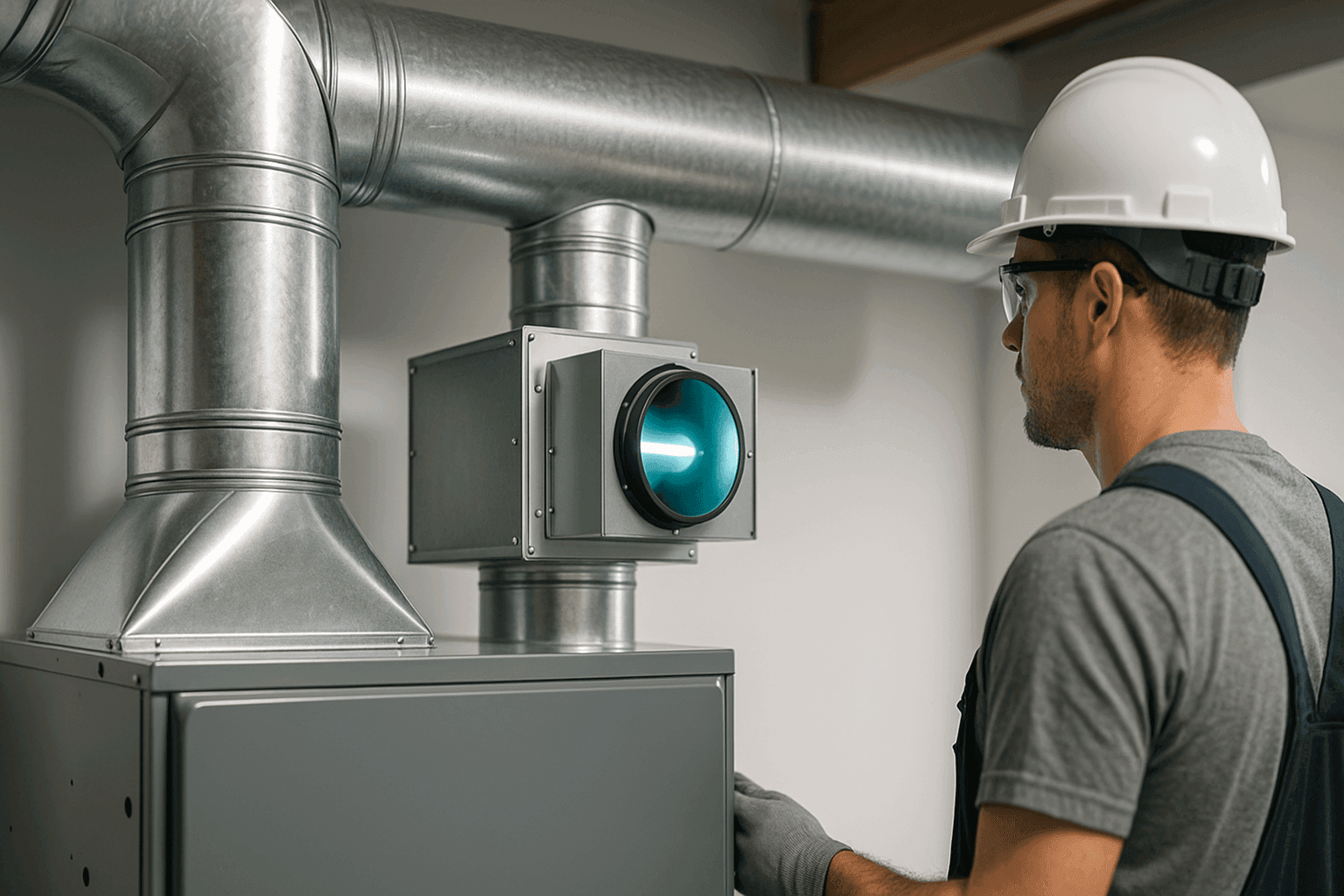 Air scrubber installed in residential HVAC system